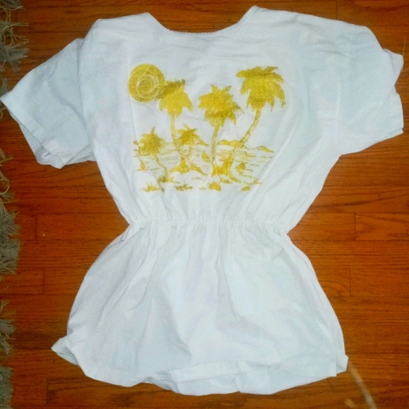 Pacific Connections palm tree swim cover up - Picture 1 of 4